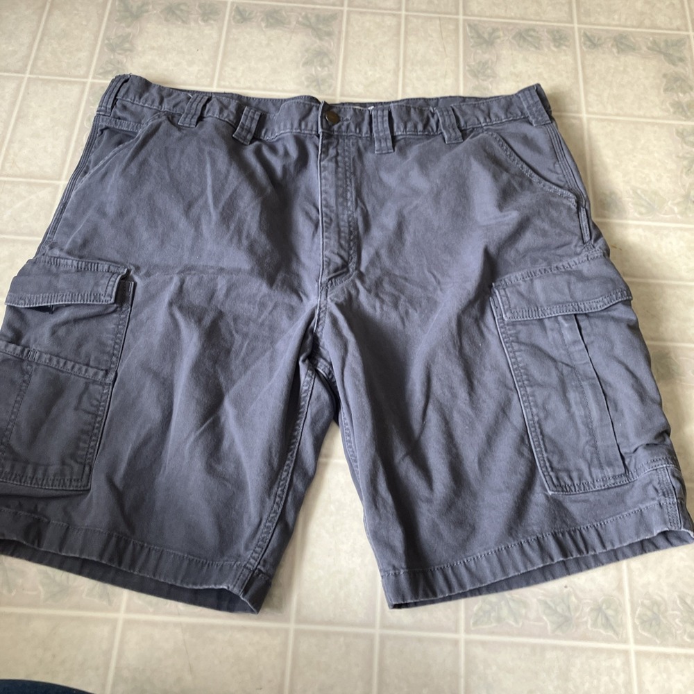 Carhartt Cargo Shorts Mens 44 Blue Rugged Flex Rigby Dungaree Work BS3542-M